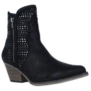 MIA BLACK STUDDED COWBOY BOOTS BOOTIES BEADED NWT